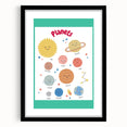 Planets Learning Wall Art - Kids Educational Solar System Poster
