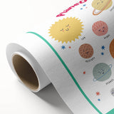 Planets Learning Wall Art - Kids Educational Solar System Poster