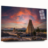 Large abstract wall art of an Indian landscape in muted earth tones on acrylic glass, ideal for bedroom or dining room decor.