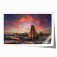 Extra large rolled print of a vibrant Indian landscape with lush florals, ideal for dining room wall art.