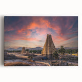 Large black and white stretched canvas of an Indian landscape, ideal for kitchen wall art.
