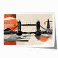 Extra large rolled print featuring the London skyline with floral accents in muted watercolor tones.