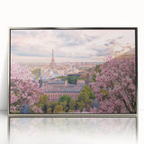 Large art print of Paris scenery in muted gray tones on a framed acrylic, ideal for modern art wall decor.