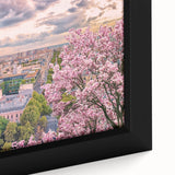 Extra large black wall art of Paris scenery on textured canvas, featuring vibrant color accents, ideal for living room decor.