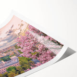 Extra large wall art featuring line art flowers in subtle hues, printed on rolled canvas.