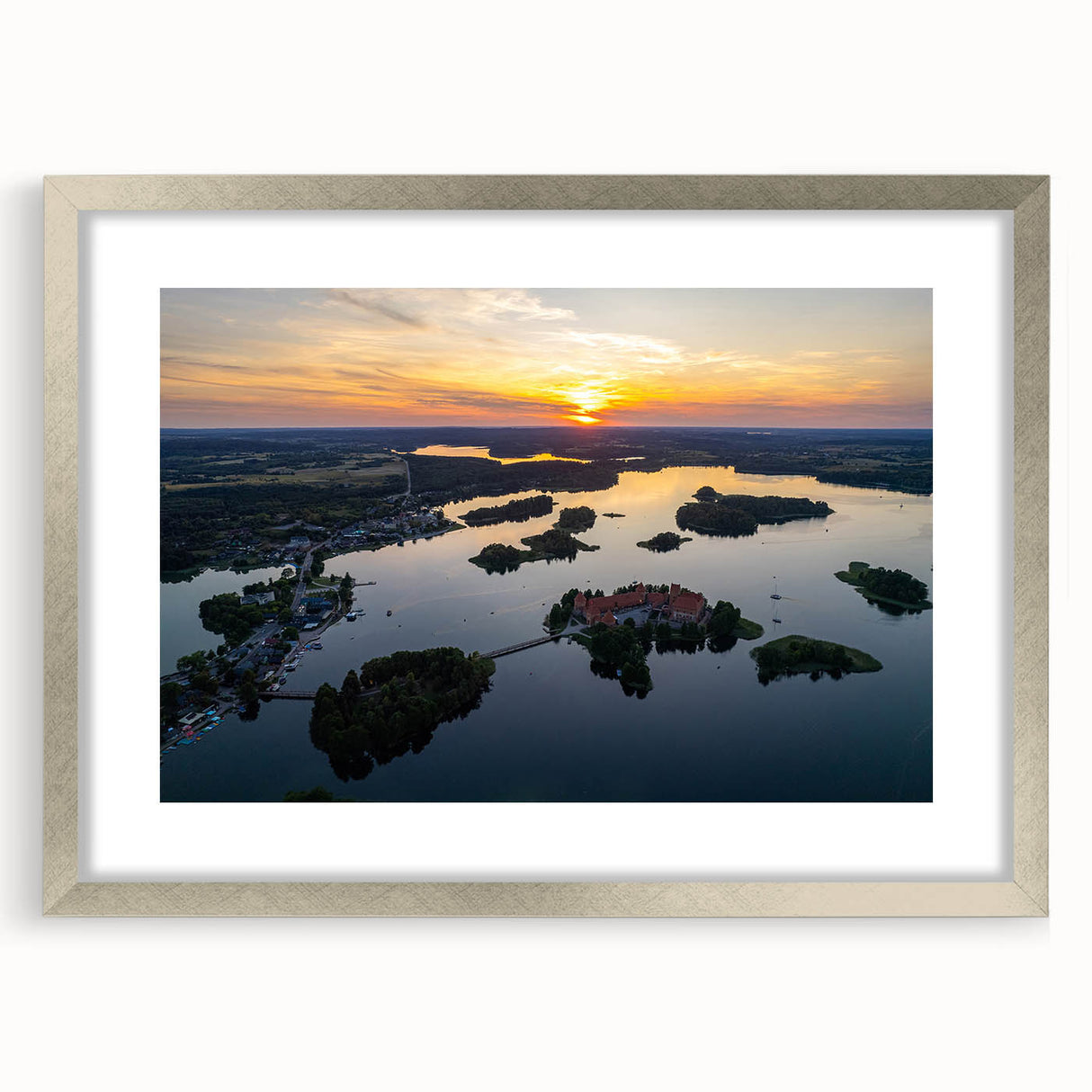 Extra large abstract art print featuring a textured depiction of a European landscape, in muted earth tones.