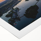 Art Deco poster of a Lithuanian landscape in pastel shades on rolled canvas, suitable for dining room decor.