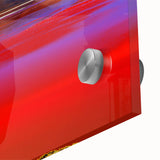 Large abstract wall art of a Bolivian landscape in earthy tones on acrylic glass, suitable for dining room ambiance.