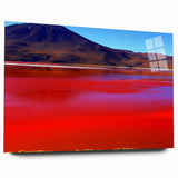 Large abstract wall art of a Bolivian landscape in muted earth tones on acrylic glass.