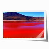 Extra large rolled print of a Bolivian landscape with vibrant green and earth tones, ideal for art wall dining room decor.