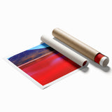 Extra large rolled print of a Bolivian landscape with vibrant floral elements, ideal for classy bathroom wall art.