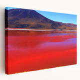 Large art featuring a scenic view of Bolivia with vibrant green and blue tones on stretched canvas.