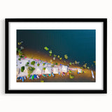 Extra large abstract art print featuring a colorful, textured depiction of a Brazilian landscape on a framed canvas.