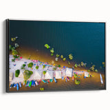 Black and white framed canvas depicting a vintage-style Brazilian landscape, ideal for bedroom wall decor.