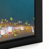 Extra large framed canvas featuring a textured depiction of a vibrant Brazilian landscape, ideal for living room decor.
