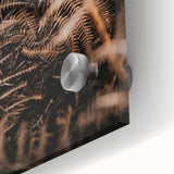 Large abstract wall art on acrylic glass featuring autumnal shades.