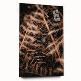 Large abstract wall art featuring swirling autumn hues on acrylic glass, ideal for bedroom or dining room decor.