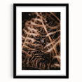 Extra large abstract art print featuring vibrant autumnal hues on a textured canvas, framed in black.