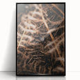 Large abstract wall art featuring autumnal tones on a framed acrylic print, suitable for modern living room decor.