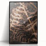 Large abstract wall art featuring autumnal tones on a framed acrylic print, suitable for modern living room decor.