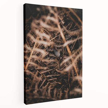 Large canvas print of an abstract autumnal scene in warm orange and brown tones, suitable for kitchen wall art.