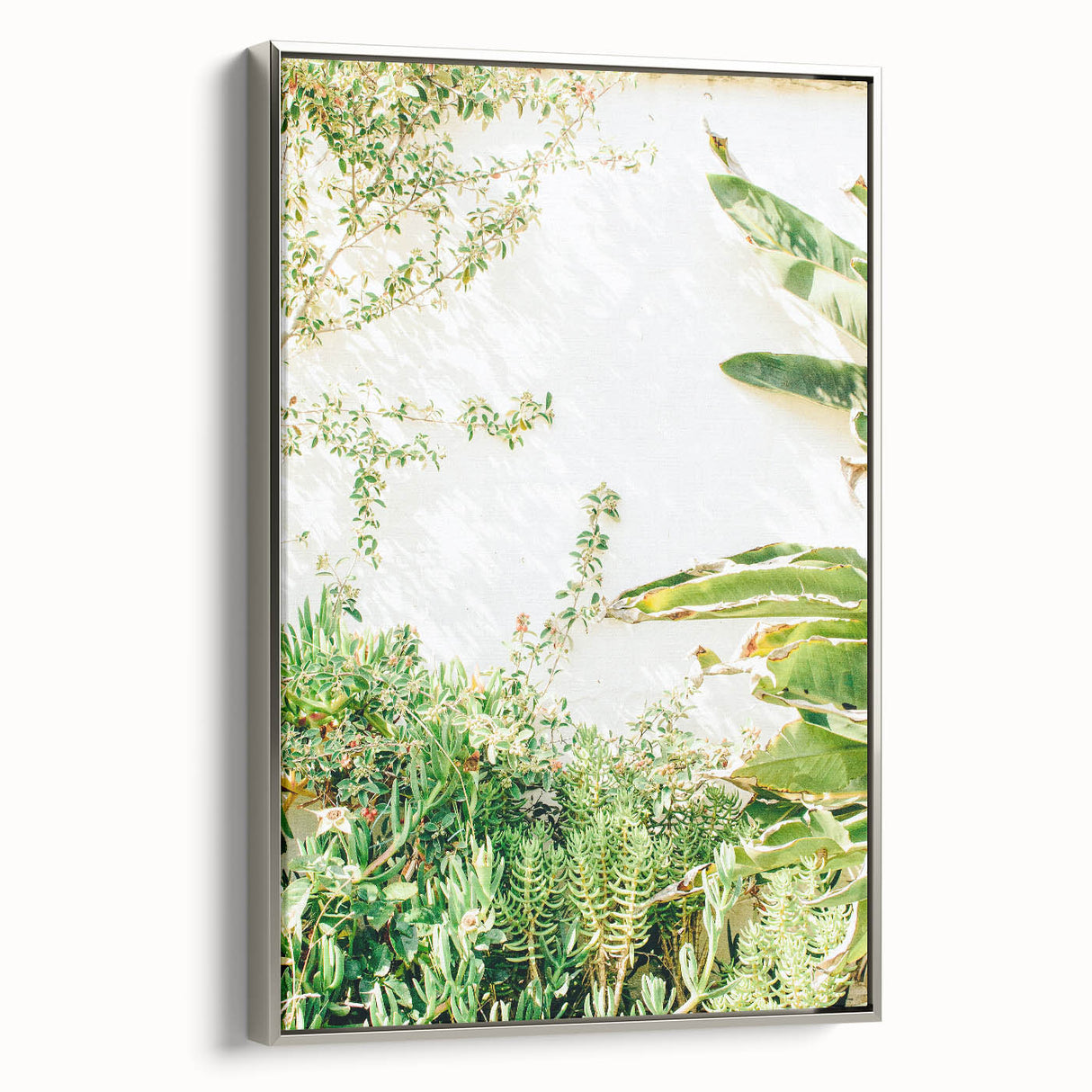 Framed canvas featuring a landscape art painting of spring with vivid colors on a black background.