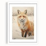 Abstract art print featuring swirling blue and white patterns, framed with a white mat.