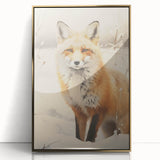 Winter scene with bare trees in gold and white tones on a framed acrylic, ideal for modern nursery wall art.