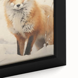 Framed canvas featuring textured black wall art with colorful, abstract winter motifs, ideal for a living room.