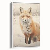 Vintage poster art of a winter scene on framed canvas, featuring a black and white color scheme, ideal for living room decor.