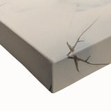 Black and white winter landscape painting on large stretched canvas, ideal for bedroom wall art.