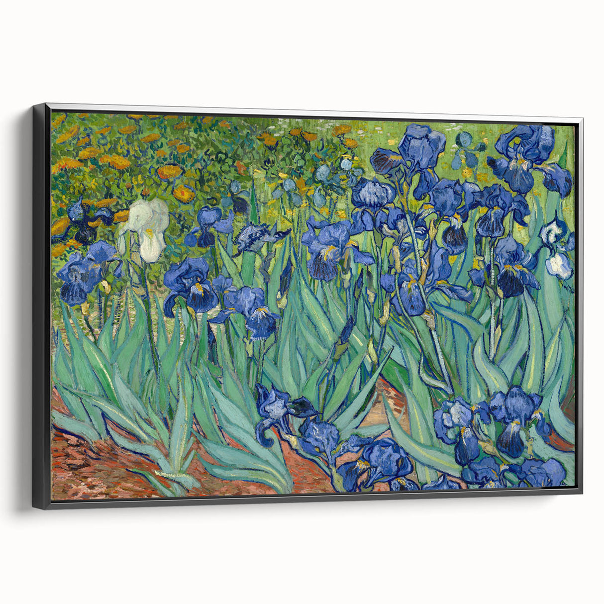 Black and white vintage poster art of a landscape on a framed canvas, suitable for bedroom wall decor.