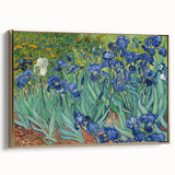 Side view of a framed canvas depicting a Van Gogh landscape painting in muted hues, suitable as wall art for a bedroom.