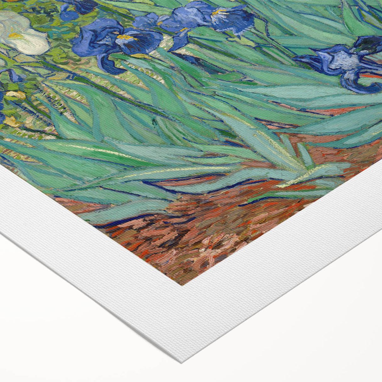 Art deco poster featuring a geometric pattern in muted gold and teal on rolled canvas, suitable for dining room decor.