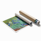 Extra large rolled canvas print featuring Van Gogh-inspired floral art in vibrant colors.