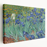 Vincent van Gogh style painting on a large stretched canvas featuring swirling star patterns in vibrant blue and yellow.