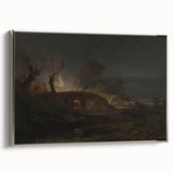 Romanticism Art: "Limekiln at Coalbrookdale" Landscape Canvas Print