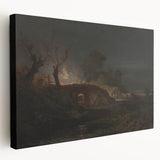 Romanticism Art: "Limekiln at Coalbrookdale" Landscape Canvas Print