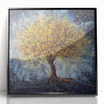 Golden Abstract Tree Wall Art – Modern Canvas & Framed Print
