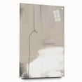 Abstract minimalist wall art piece displayed from a side view, featuring a sleek acrylic glass finish with decorative pins, ideal for modern decor.