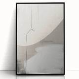 Framed abstract minimalist wall art displaying a sleek black design, set against a clean background, perfect for modern home decor. This striking piece enhances any interior space with its contemporary elegance.