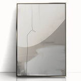 Framed abstract minimalist wall art featuring a sleek silver acrylic front, designed to enhance modern interiors with its elegant simplicity and contemporary flair. This artwork is perfect for adding a touch of sophistication to any room.