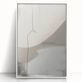 Framed abstract minimalist wall art showcasing a sleek white design with acrylic finish, ideal for modern home decor and enhancing interior aesthetics.