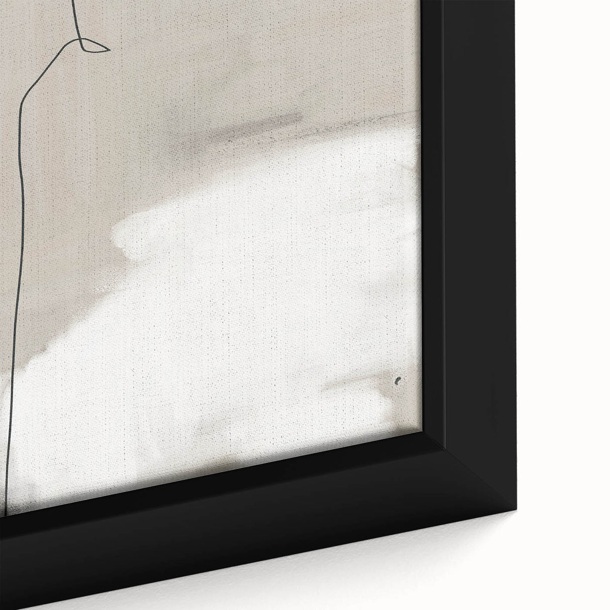 Close-up of abstract minimalist wall art featuring soft earth-toned colors and geometric shapes, framed elegantly for modern decor, creating a serene ambiance.