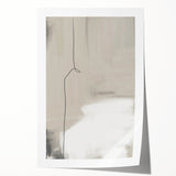 Abstract minimalist wall art print in soft pastel colors, showcasing fluid shapes and textures, rolled and packaged in a protective cardboard tube for easy transport.