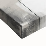 Close-up of an abstract minimalist wall art design on stretched canvas, showcasing soft earth tones and smooth textures, perfect for modern decor.