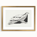 Modern Wall Art - Minimalist Dove Illustration | Elegant Black & White Art