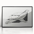 Modern Wall Art - Minimalist Dove Illustration | Elegant Black & White Art