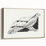 Modern Wall Art - Minimalist Dove Illustration | Elegant Black & White Art