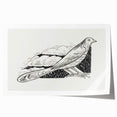 Modern Wall Art - Minimalist Dove Illustration | Elegant Black & White Art